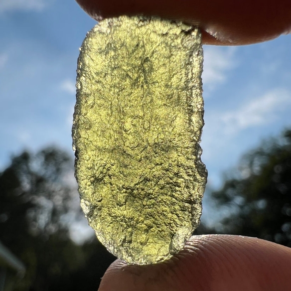 Moldavite Authentic Rare Tektite Crystal Specimen 3 grams from Czech Republic - Picture 4 of 10